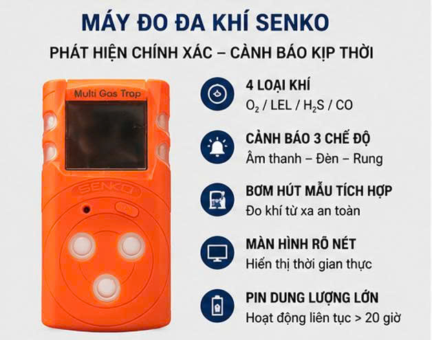 Máy đo đa khí cầm tay Senko.